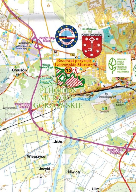 Rezerwaty przyrody ziemi Lubuskiej 1:77 000. Mapa przyrodniczo-turystyczna wydawnictwa Sygnatura. Fragment 1