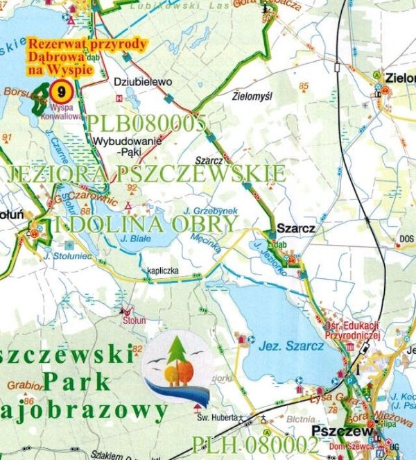 Rezerwaty przyrody ziemi Lubuskiej 1:77 000. Mapa przyrodniczo-turystyczna wydawnictwa Sygnatura. Fragment 2
