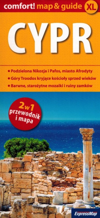 Cypr 2 w 1. Laminowana mapa turystyczna + Miniprzewodnik wydawnictwa ExpressMap. Okładka