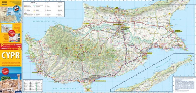 Cypr 2 w 1. Laminowana mapa turystyczna + Miniprzewodnik wydawnictwa ExpressMap. Pierwsza strona
