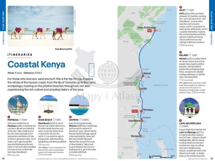Kenia / Kenya. Przewodnik wydawnictwa Lonely Planet. Przykładowe strony 2