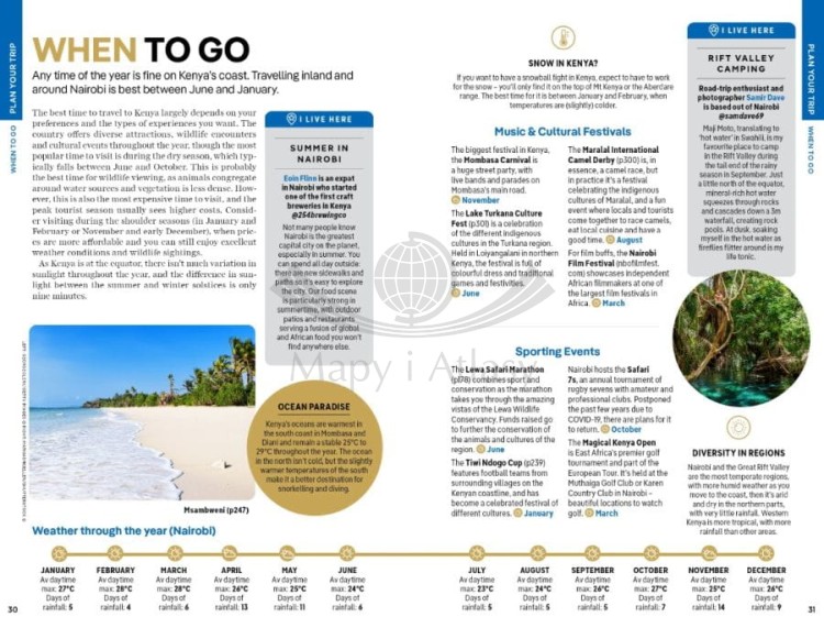 Kenia / Kenya. Przewodnik wydawnictwa Lonely Planet. Przykładowe strony 3