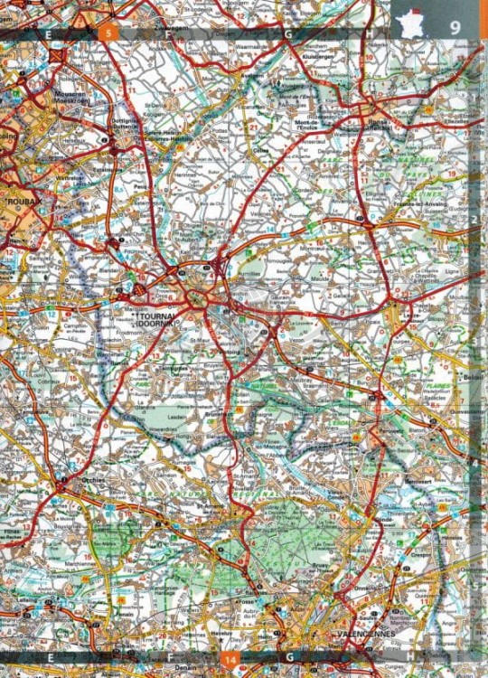 Francja 1:200 000. Atlas samochodowy wydawnictwa Michelin. Przykładowy arkusz 1