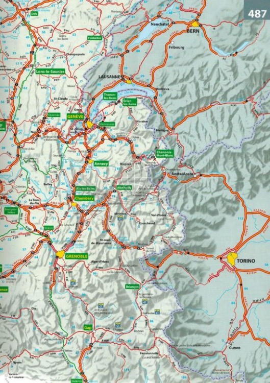 Francja 1:200 000. Atlas samochodowy wydawnictwa Michelin. Mapa poglądowa - przykładowy arkusz