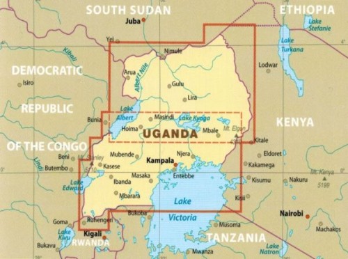 Uganda 1:600 000. Wodoodporna mapa samochodowa wydawnictwa Reise Know-How. Zasięg