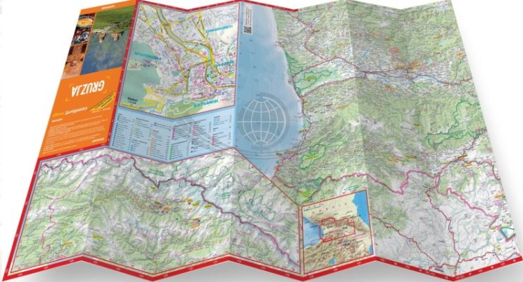 Gruzja. Przewodnik light + laminowana mapa wydawnictwa ExpressMap. Rozłożona mapa.
