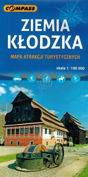Ziemia Kłodzka 1:100 000. Mapa atrakcji turystycznych wydawnictwa Compass. Okładka