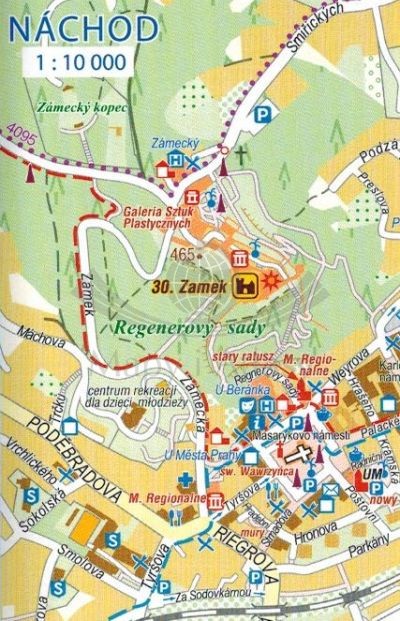 Ziemia Kłodzka 1:100 000. Mapa atrakcji turystycznych wydawnictwa Compass. Fragment 3