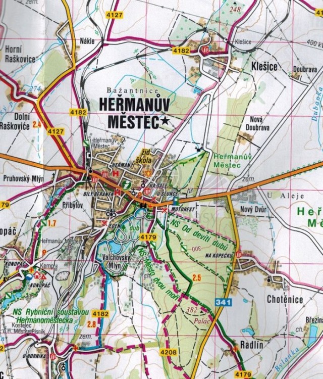 Zelezne Hory. Mapa turystyczna 430 wydawnictwa Shocart. Fragment 2