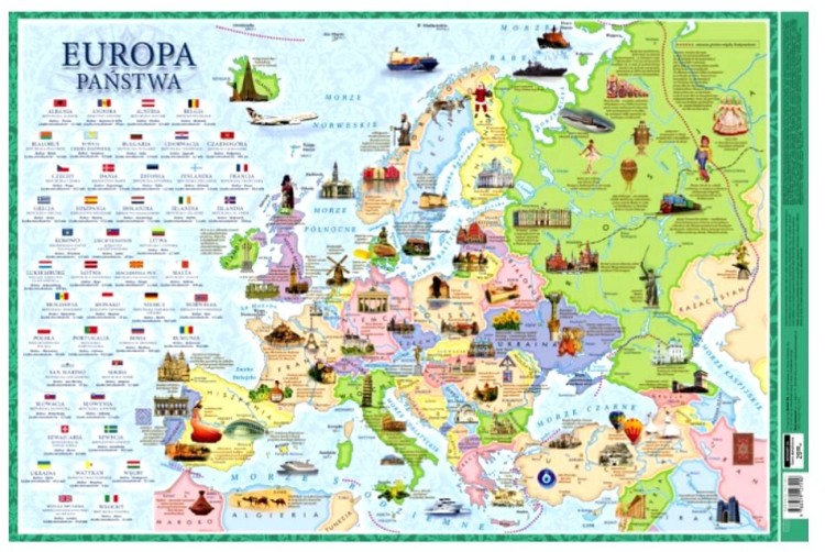 Europa. Mapa Państwa, podkładka na biurko wydawnictwa Demart.