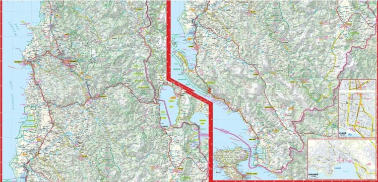 Albania 1:280 000. Laminowana mapa samochodowo-turystyczna wydawnictwa ExpressMap. Druga strona
