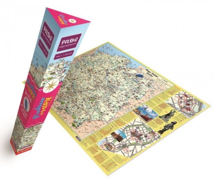 Polska. Laminowana mapa turystyczna. Pisakiem po mapie wydawnictwa Demart.