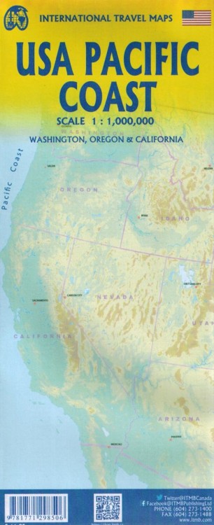 Wybrzeże Pacyfiku. Mapa samochodowo-turystyczna. Wydawnictwa ITMB. Okładka - tył