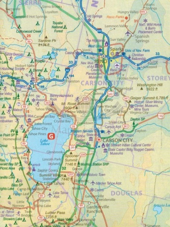 Wybrzeże Pacyfiku. Mapa samochodowo-turystyczna. Wydawnictwa ITMB. Fragment 2