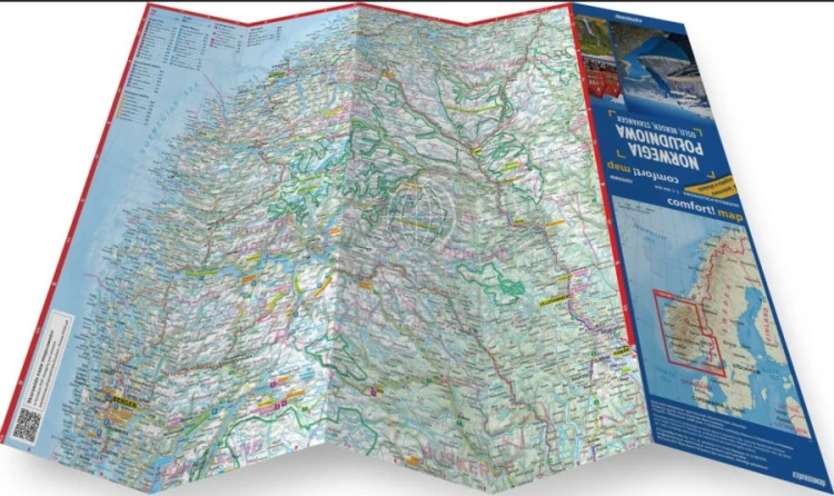 Norwegia Południowa. Przewodnik light + laminowana mapa wydawnictwa ExpressMap. Rozłożona mapa