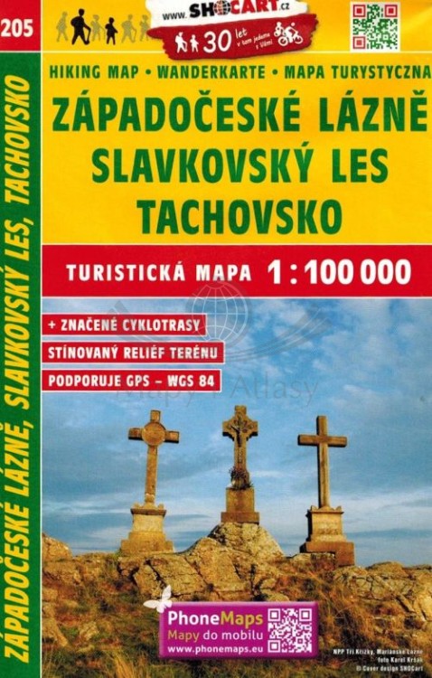Zachodnioczeskie Uzdrowiska, Las Sławkowski, Tachovsko / Zapadoceske Lazne, Slavkovsky Les. Mapa turystyczna 205 wydawnictwa Shocart. Okładka