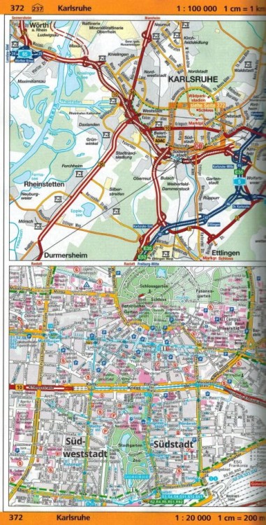 Niemcy, Europa. Atlas samochodowy Grosse wydawnictwa ADAC. Mapa poglądowa Europy - przykładowy arkusz