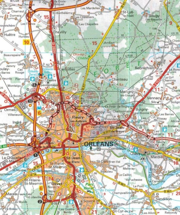 Dolina Loary cz. środkowa / Carte - Val de Loire. Mapa samochodowa 518 wydawnictwa Michelin. Fragment 2