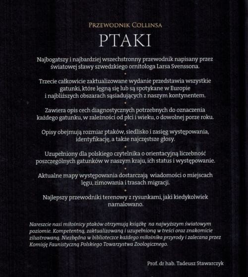 Ptaki. Przewodnik Collinsa. Okładka - tył
