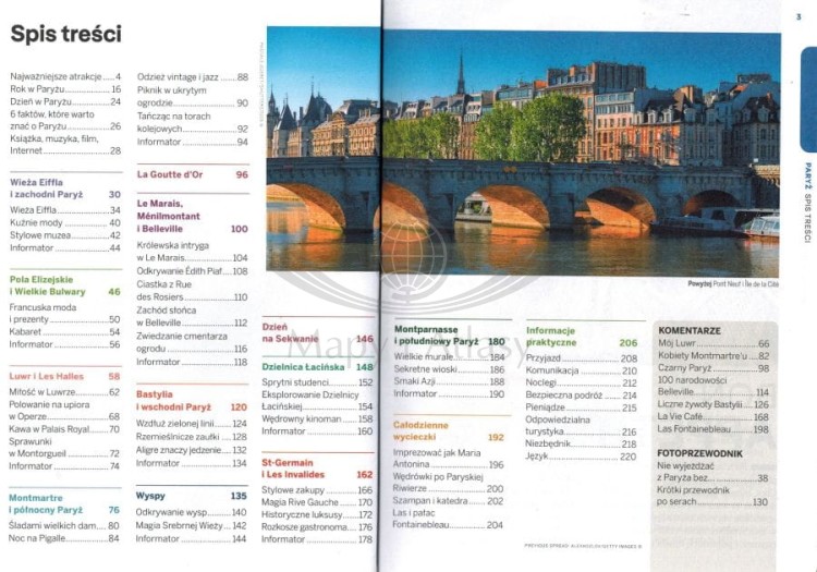 Paryż. Przewodnik. wydawnictwa Lonely Planet. Spis treści