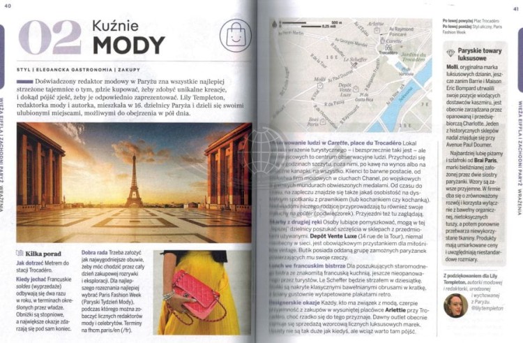 Paryż. Przewodnik. wydawnictwa Lonely Planet. Przykładowe strony 1