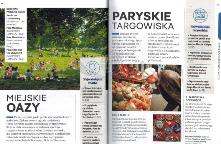 Paryż. Przewodnik. wydawnictwa Lonely Planet. Przykładowe strony 2
