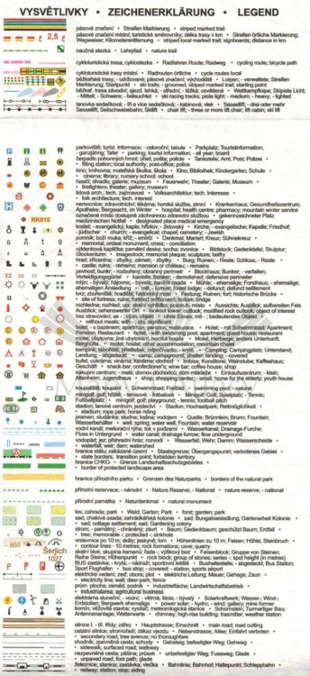Orlicke Hory / Góry Orlickie. Wodoodporna mapa turystyczna 9 wydawnictwa Geodezie On Line. Legenda