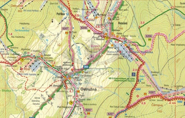 Jeseniky Sever / Jesioniki północne. Wodoodporna mapa turystyczna 41 wydawnictwa Geodezie On Line. Fragment 2