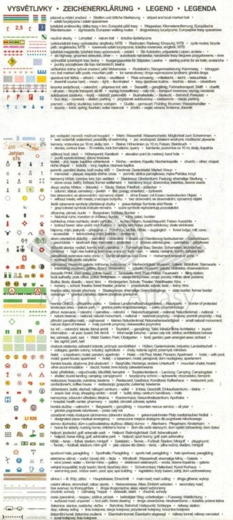 Jeseniky Sever / Jesioniki północne. Wodoodporna mapa turystyczna 41 wydawnictwa Geodezie On Line. Legenda
