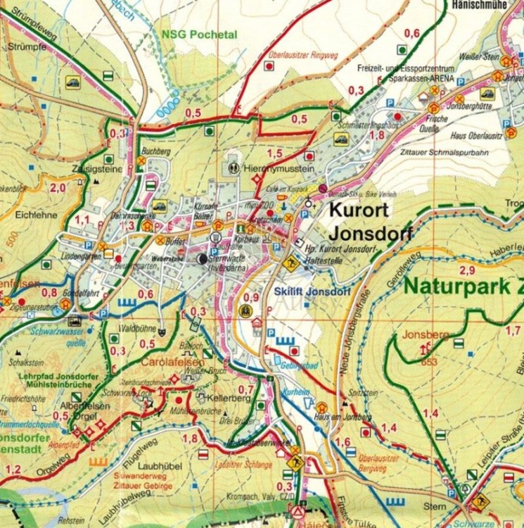 Góry Łużyckie i Żytawskie. Mapa turystyczna 25 w etui wydawnictwa Geodezie On Line. Fragment 2