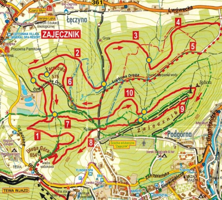 Karkonosze, Góry Izerskie. Mapa rowerowa wydawnictwa Galileos. Fragment 4