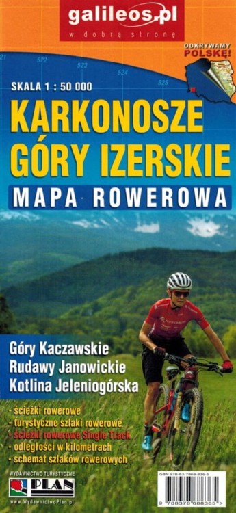Karkonosze, Góry Izerskie. Mapa rowerowa wydawnictwa Galileos. Okładka