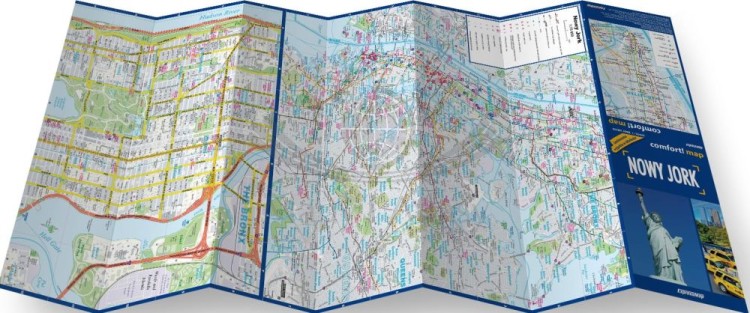 Nowy Jork. Przewodnik light + laminowana mapa. Wydawnictwa ExpressMap. Rozłożona mapa