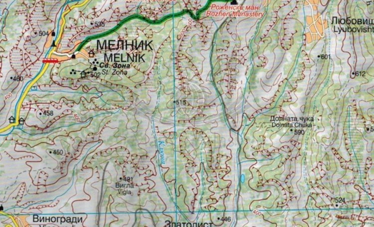 Pirin (Piryn) 1:50 000. Mapa turystyczna wydawnictwa Domino. Fragment 2