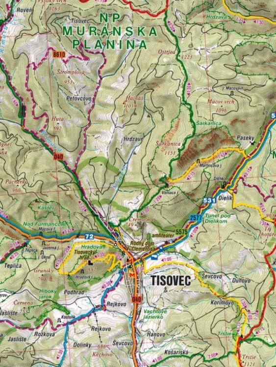 Murańska Płanina, Rudawy Słowackie - zachód. Mapa turystyczna 232 wydawnictwa Shocart. Fragment 1