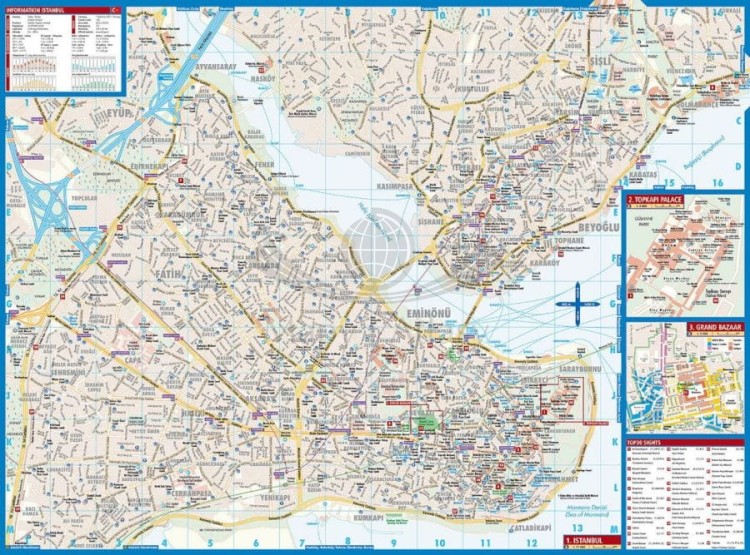 Stambuł / Istanbul 1:11 000. Mapa turystyczna / plan miasta wydawnictwa Borch. Druga strona