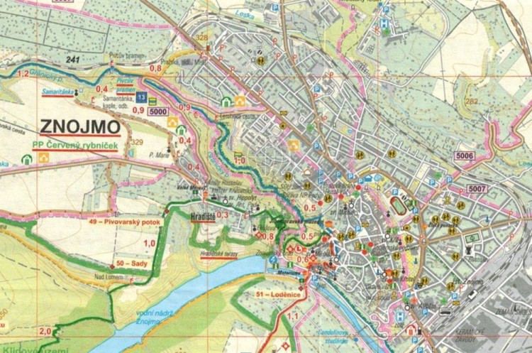 Podyji - Thayatal / Park Narodowy Podyje. Wodoodporna mapa turystyczna 44 w etui wydawnictwa Geodezie On Line. Fragment 2