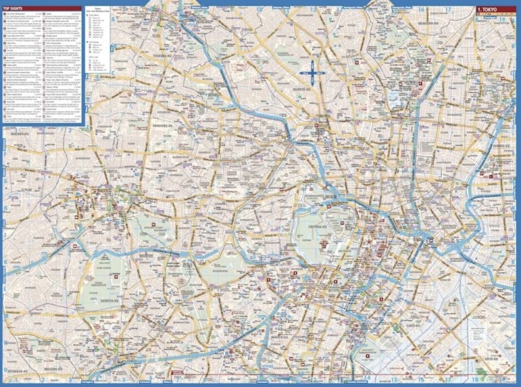 Tokio 1:17 000. Laminowana mapa turystyczna / plan miasta wydawnictwa Borch. Druga strona