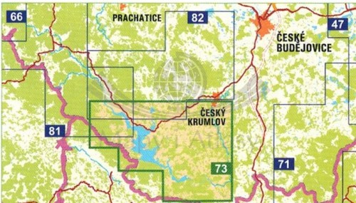 Szumawa / Sumava - Lipno. Mapa turystyczna 73 w etui wydawnictwa Geodezie On Line. Zasięg