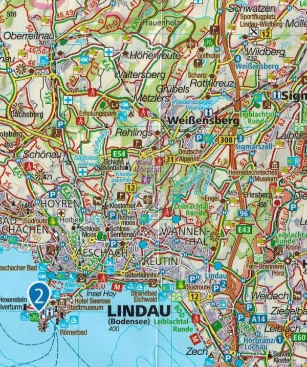 Jezioro Bodeńskie / Bodensee Gesamtgebiet. Wodoodporna mapa turystyczna 1c wydawnictwa Kompass. Fragment 2