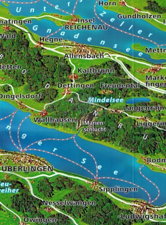 Jezioro Bodeńskie / Bodensee Gesamtgebiet. Wodoodporna mapa turystyczna 1c wydawnictwa Kompass. Fragment 3
