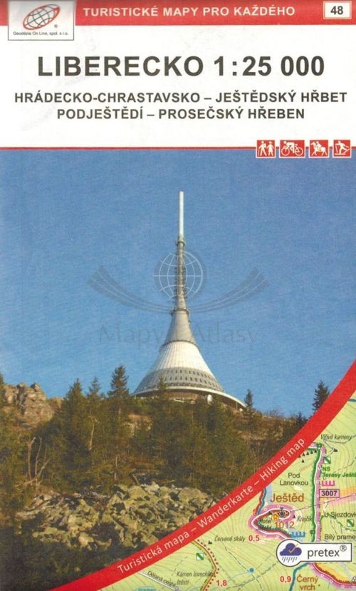 Liberec i okolice / Liberecko. Wodoodporna mapa turystyczna 48 w etui. Geodezie On Line