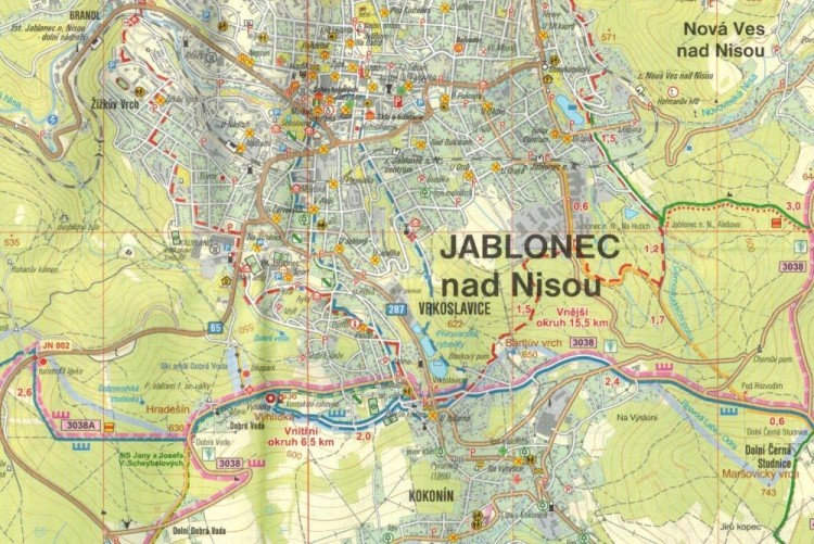 Liberec i okolice / Liberecko. Wodoodporna mapa turystyczna 48 w etui wydawnictwa Geodezie On Line. Fragment 1