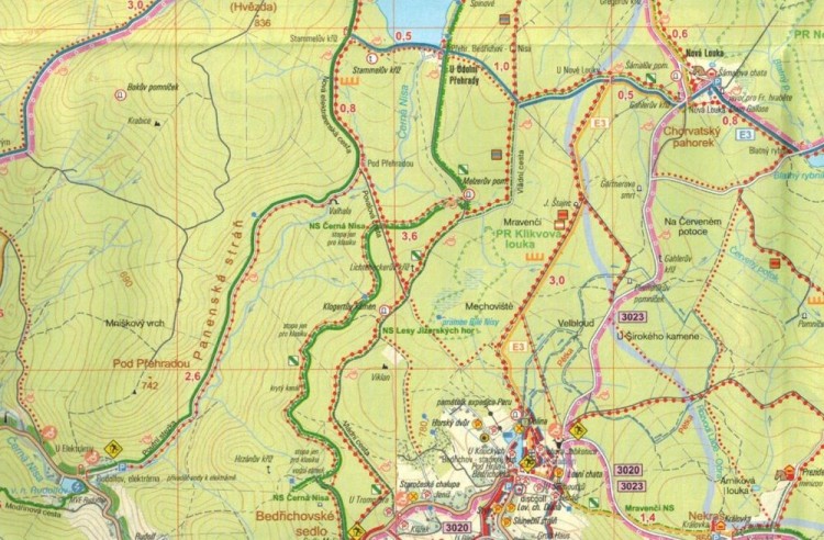Liberec i okolice / Liberecko. Wodoodporna mapa turystyczna 48 w etui wydawnictwa Geodezie On Line. Fragment 2