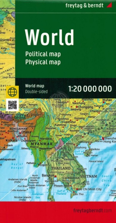Świat. Mapa polityczna i fizyczna wydawnictwa Freytag & Berndt. Okładka