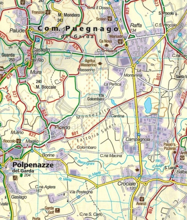 Jezioro Garda, część południowa / Gardasee Sud, Basso Garda. Wodoodporna mapa turystyczna 695 wydawnictwa Kompass. Fragment 1