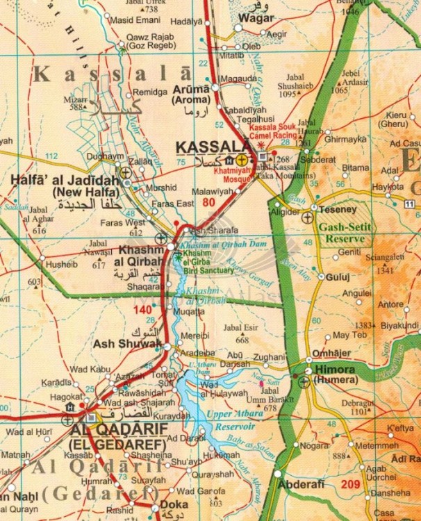Sudan i Sudan Południowy 1:2 500 000. Mapa samochodowo-turystyczna wydawnictwa Gizi Map. Fragment 2
