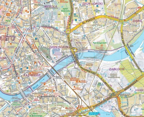 Kraków 1:20 000. Plan miasta wydawnictwa Compass. Fragment 1