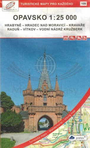 Opavsko. Wodoodporna mapa turystyczna 109 w etui wydawnictwa Geodezie On Line. Okładka