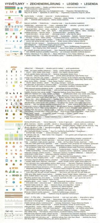 Opavsko. Wodoodporna mapa turystyczna 109 w etui wydawnictwa Geodezie On Line. Legenda